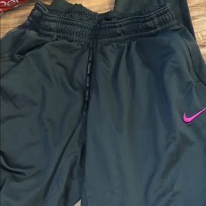 Nike jogger sweatpants dark grey w/ pink swosh